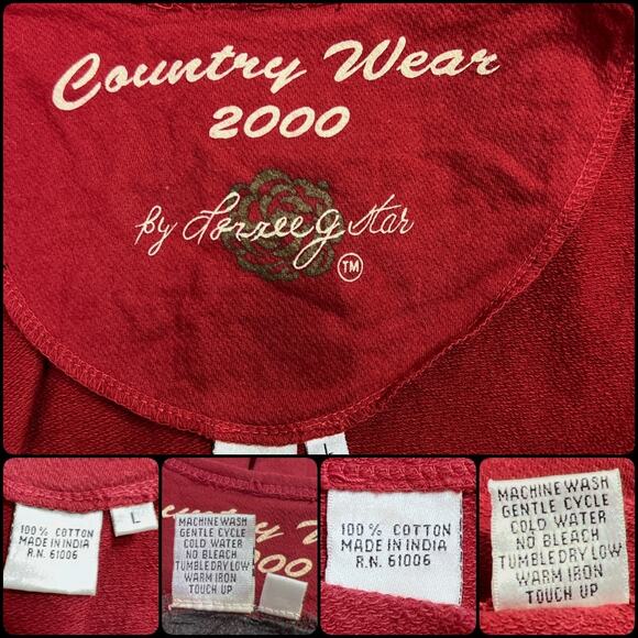 Vintage Country Wear Lonnie G. Star Red 2 Piece Maxi Dress & Vest Set Size Large - Picture 5 of 14